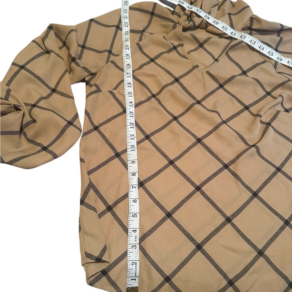 Tan Plaid Women's Top - Picture 13 of 13